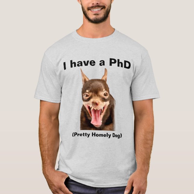 Camiseta (PhD) Bonito Cachorro Remoto (Frente)