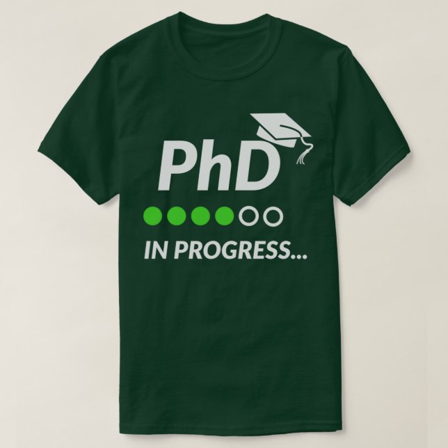 Camiseta PHD em Andamento 50 (Frente do Design)