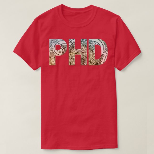 Camiseta PhD Graduação Padrão Light Mandala Merch para (Frente do Design)