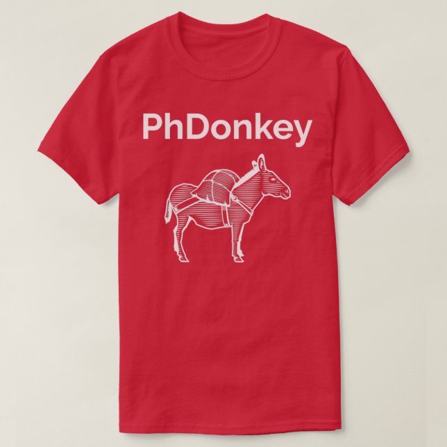 Camiseta PhDonkey para Formandos PhD (Frente do Design)