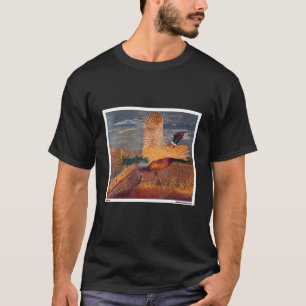 Camiseta Pheasant Bird A Voar Numa Fazenda Selvagem Pai