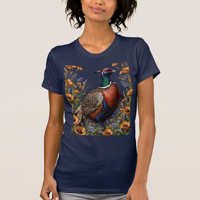 Camiseta Pheasant Bird Entre Prados Selvagens (Frente)