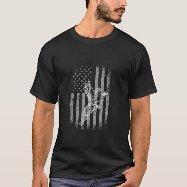 Camiseta Pheasant Bird Hunter American Flag Pheasant Hunt C (Frente)