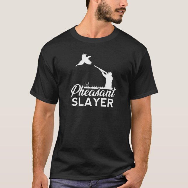 Camiseta Pheasant Slayer Hunting Hunter Bird Plucking Retro (Frente)
