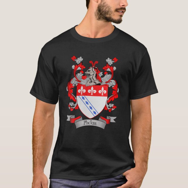 Camiseta Phelan Casaco De Braços | Phelan Surname Family Cr (Frente)