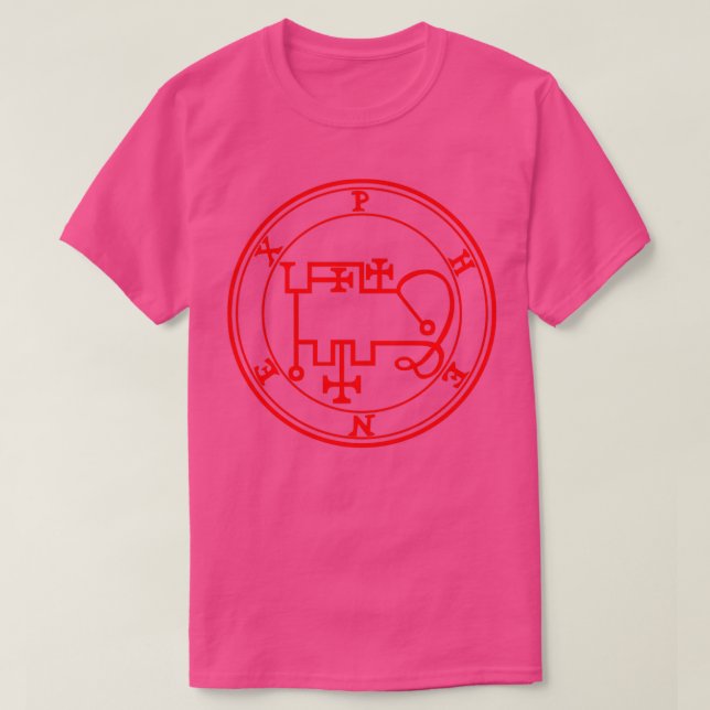 Camiseta Phenex Ars Goetia Sigil Vermelho (Frente do Design)