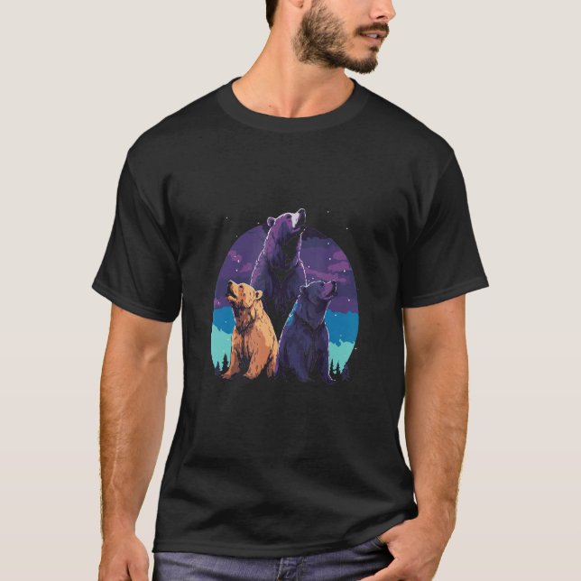Camiseta Phenomenal Howling Grizzly Bear Pack Retro Awesome (Frente)