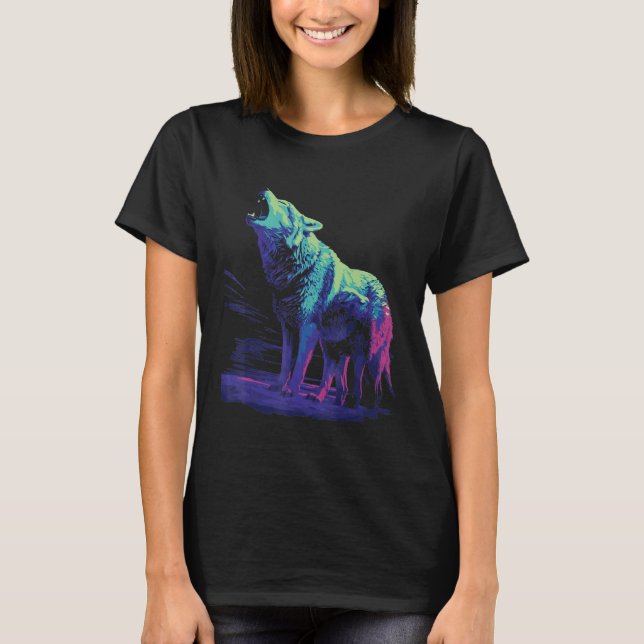 Camiseta Phenomenal Howling Wolves Wolf Pack Retro Awesomen (Frente)