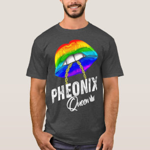 Camiseta Pheonix Queen LGBTQ Orgulho gay Rainbow Flag EUA
