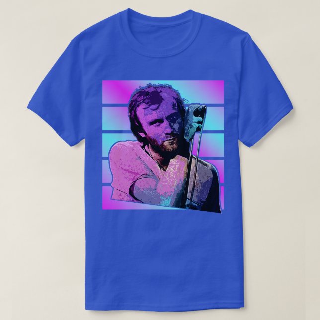 Camiseta Phil Collins colorido (Frente do Design)
