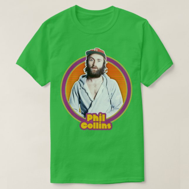 Camiseta Phil Collins Retro 80s Design do ventilador (Frente do Design)