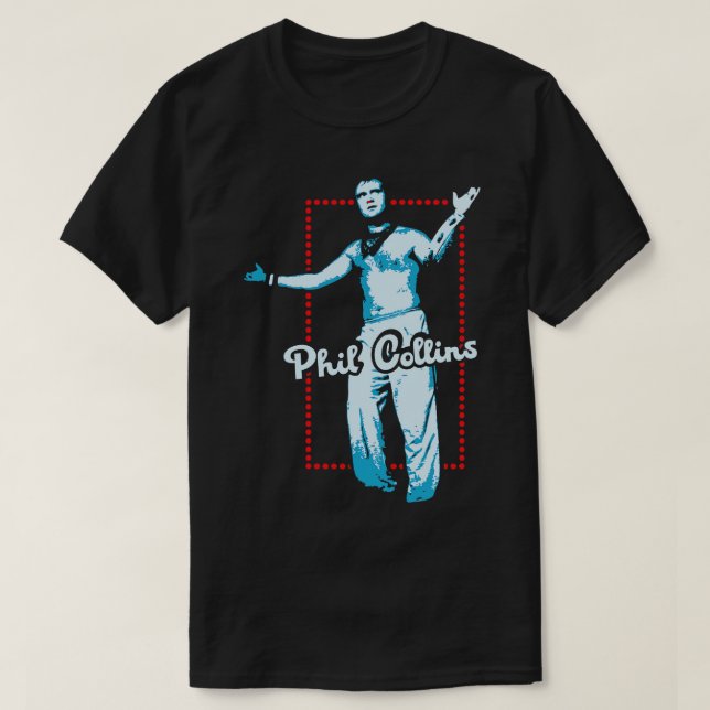 Camiseta Phil Collins Retro 80s Fan Art (Frente do Design)