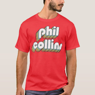 Camiseta Phil Collins Retro Rainbow Tipografia Estilo Desva