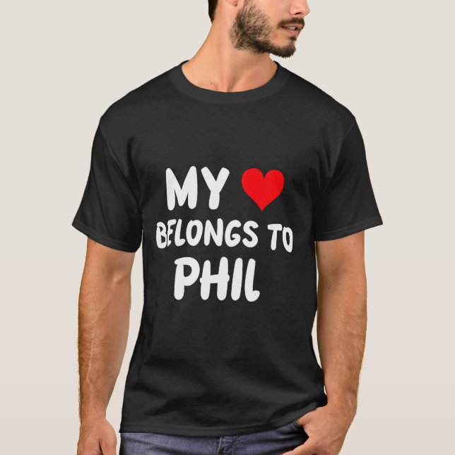 Camiseta Phil - My Heart Belongs To Phil - Love  (Frente)
