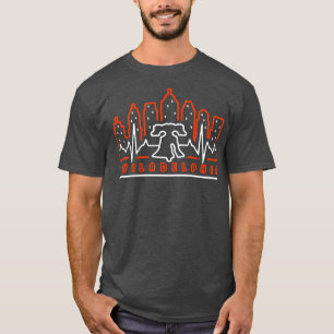 Camiseta Philadelphia Orange and Black EKG Heartbeat Philly