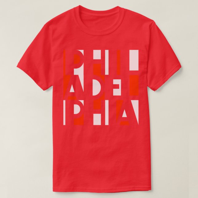 CAMISETA PHILADELPHIA ORANGE E BLACK WORD ART FILAN (Frente do Design)