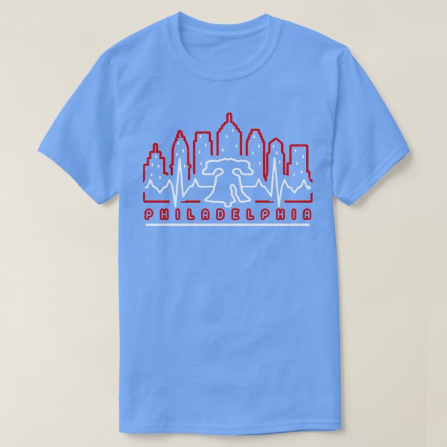 Camiseta Philadelphia Patriotic EKG Heartbeat Philly Fan Fa (Frente do Design)