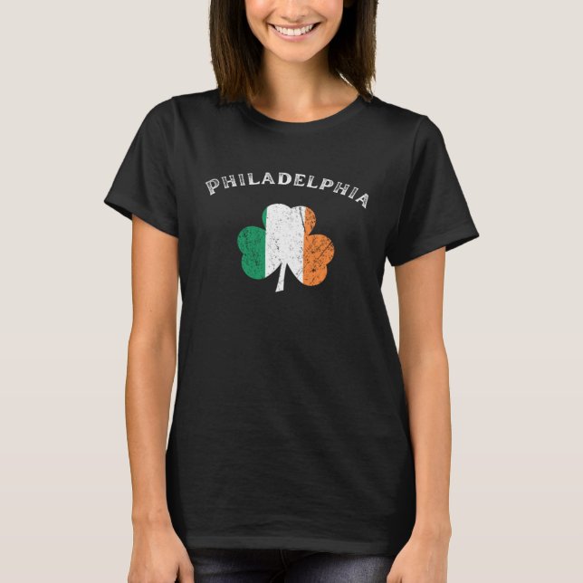 Camiseta PHILADELPHIA PENNSYLVANIA Irish American Shamrock  (Frente)