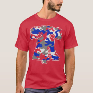 Camiseta Philadelphia Red White e BLue Liberty Bell Camo