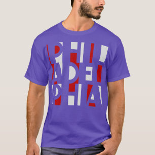 CAMISETA PHILADELPHIA RED WHITE E BLUE WORD ART PHILLY FA