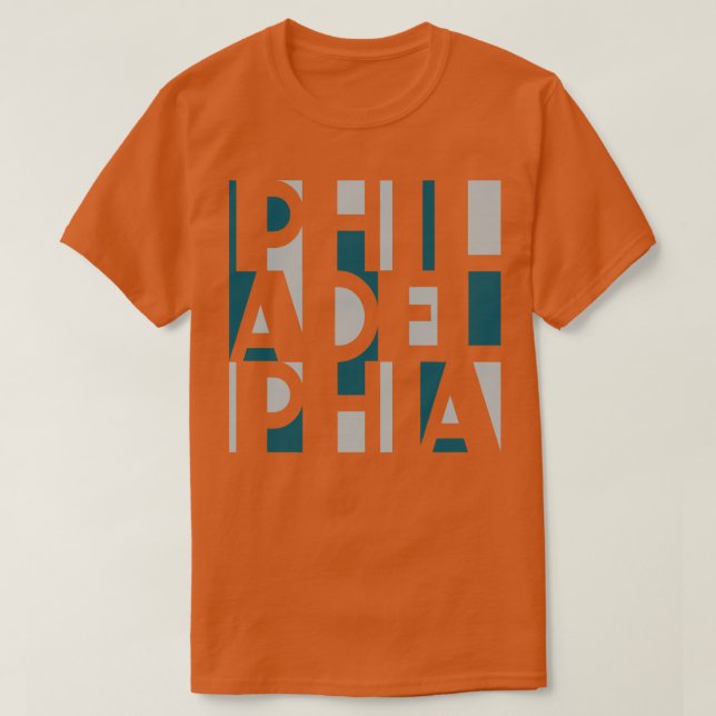 CAMISETA PHILADELPHIA SILVER MIDNIGHT GREEN WORD ART PHILLY (Frente do Design)