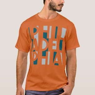 CAMISETA PHILADELPHIA SILVER MIDNIGHT GREEN WORD ART PHILLY