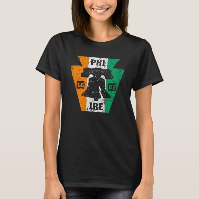 CAMISETA PHILAN FAN IRISH FLAG IRE LIBERTY BELL PHILADELPHI (Frente)