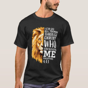 Camiseta Philippians 413 Christian Verse Lion