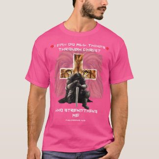 Camiseta Philippians 413 Christian Verse Lion Cross Men Hus