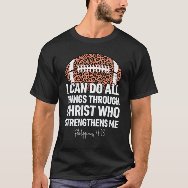 Camiseta Philippians 413 I Can Do All Things Football Leopa (Frente)