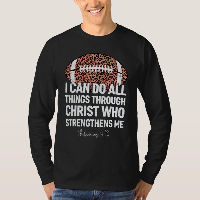 Camiseta Philippians 413 I Can Do All Things Football Leopa (Frente)