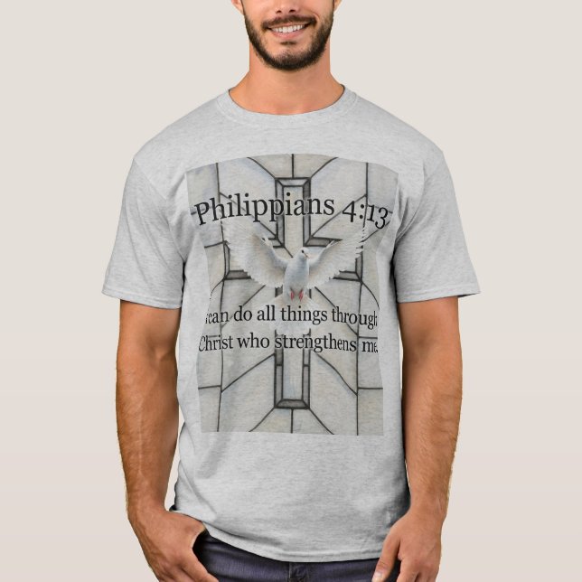 Camiseta Philippians 4:13 Bible Verse Men's Tee Shirt (Frente)