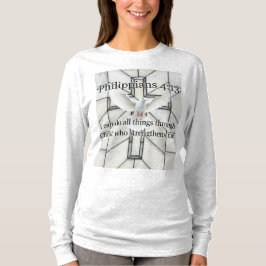 Camiseta Philippians 4:13 Bible Verse Women's Long Sleeve 