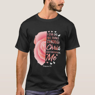 Camiseta Philippians 4 13 Bíblia cristã Verso religioso