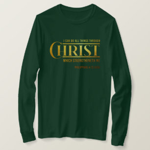 Camiseta Philippians 4:13 Bíblia Verse KJV Citação de Mulhe