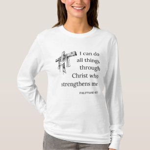 Camiseta Philippians 4:13 Escritura de Bíblia KJV Cotação M