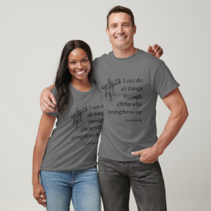 Camiseta Philippians 4:13 Escritura de Bíblia KJV Cotação U