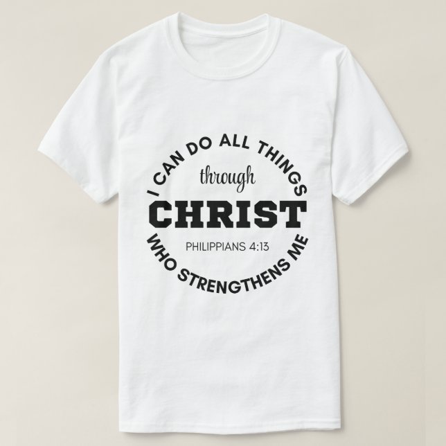 Camiseta Philippians 4:13 Eu posso fazer todas as coisas Es (Frente do Design)