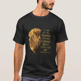 Camiseta Philippians 4 13 Religious Lion Verses Funny Chris