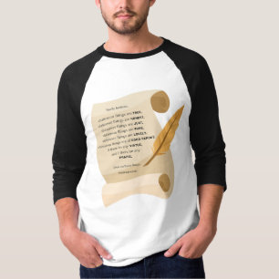 Camiseta Philippians 4:8 KJV Bíblia Cote Scroll Men 3/4