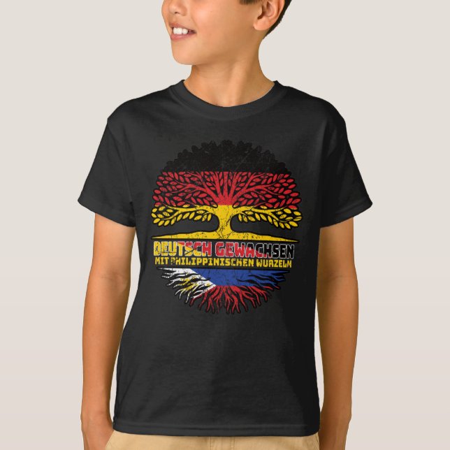 Camiseta Philippinen Philippinisch Deutsch Deutschland Baum (Frente)