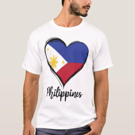 Camiseta Philippines Flag Heart Pinoy Filipino