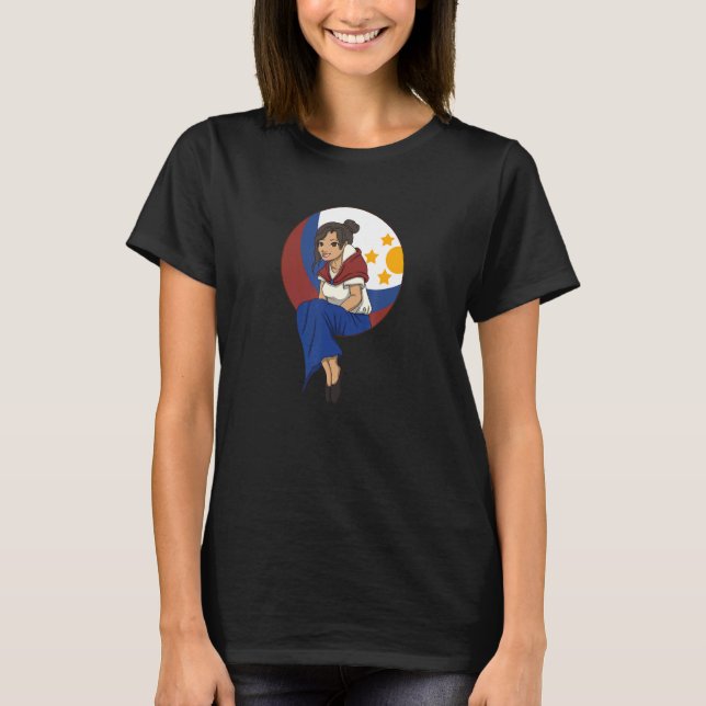 Camiseta Philippines Pinay Filipina Pride Proud Flag Beauti (Frente)