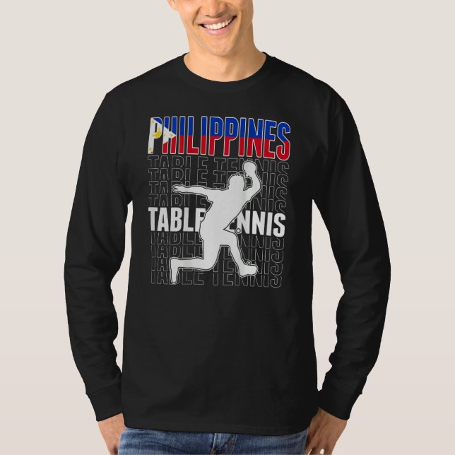 Camiseta Philippines Table Tennis Fans  Philippine Flag Pin (Frente)