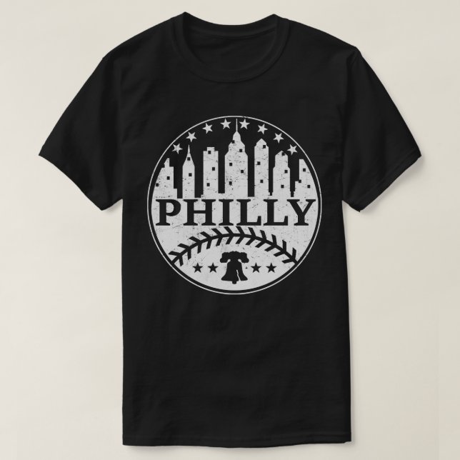 Camiseta Philly Fan Baseball Lover Philadelphia PA City Sky (Frente do Design)