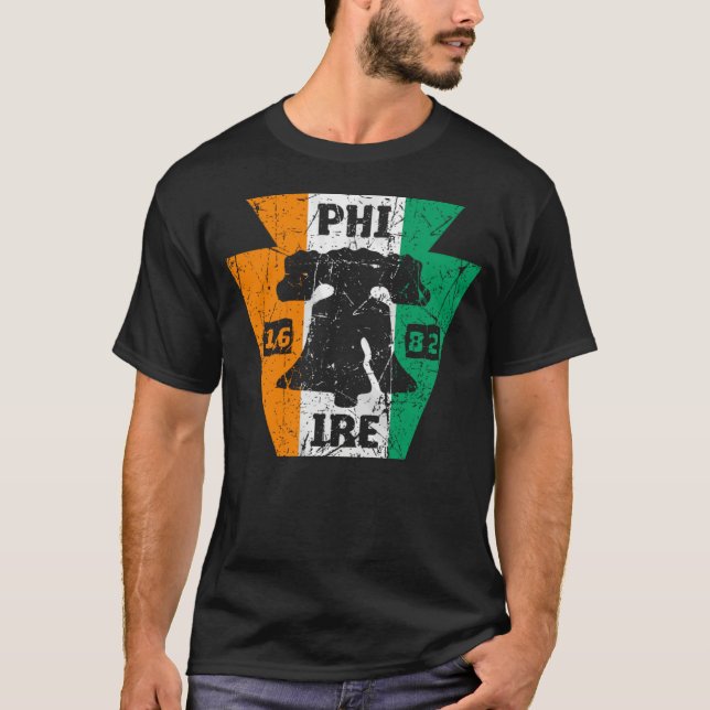 CAMISETA PHILLY FAN IRISH FLAG IRE LIBERTY BELL PHILADELPHI (Frente)