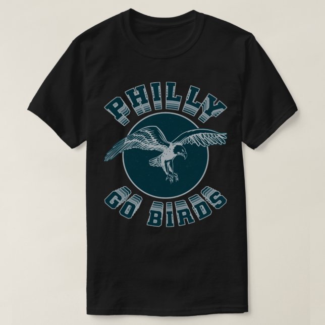Camiseta Philly Go Birds Eagles Futebol Vintage Estilo (Frente do Design)
