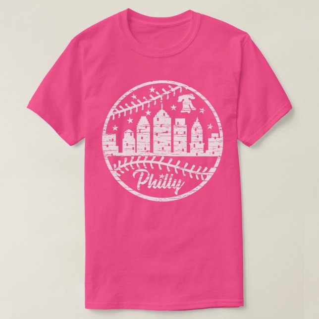 Camiseta Philly Liberty Bell Skyline Baseball Laces Filade (Frente do Design)