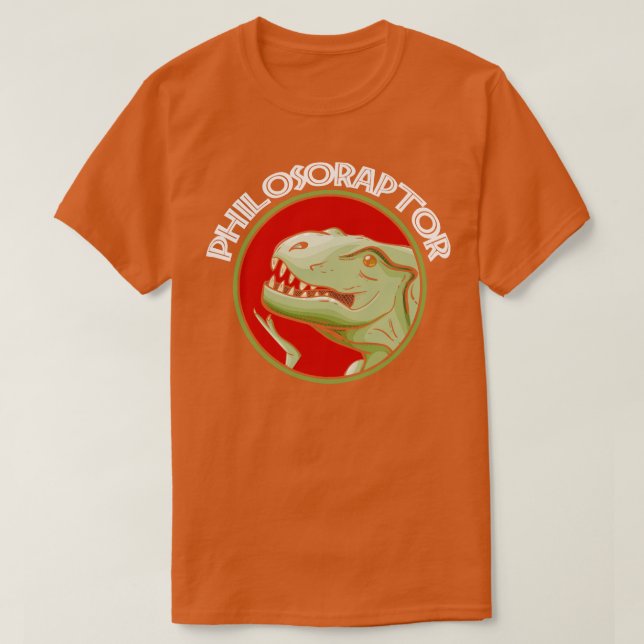 Camiseta Philosoraptor Philosopher Dinossaur (Frente do Design)
