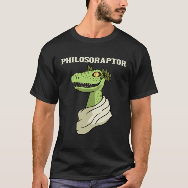 Camiseta Philosoraptor Philosopher Raptor Dinosaur Velocira (Frente)